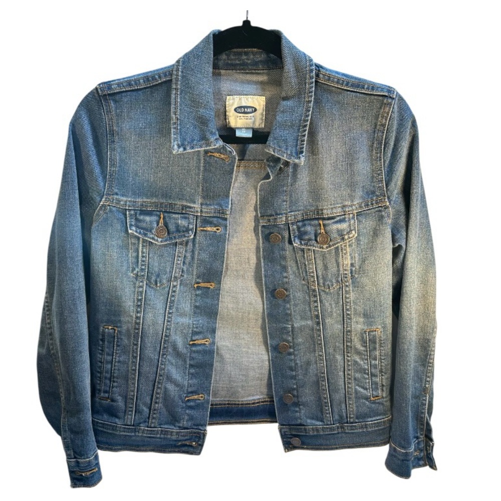 Old Navy Denim Jean Trucker Jacket Size XS Women Blue Medium Wash Classic - Picture 2 of 8